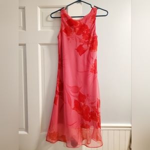 Small two-tone pink slip on sundress.